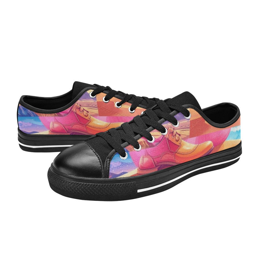 MEN'S Surrealist Dreamscape Pattern, Melting Canvas Wallpaper Art Sneakers