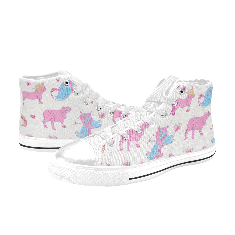 WOMEN'S Cc Unicorn Art Unicorns High Top Canvas Vivid Custom Shoes