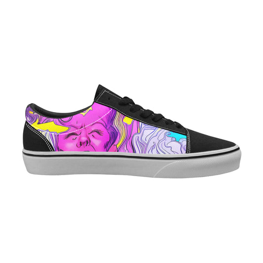 MEN'S Trip Retro Art Low Top Skateboarding Neon Fantasy Custom Sneakers