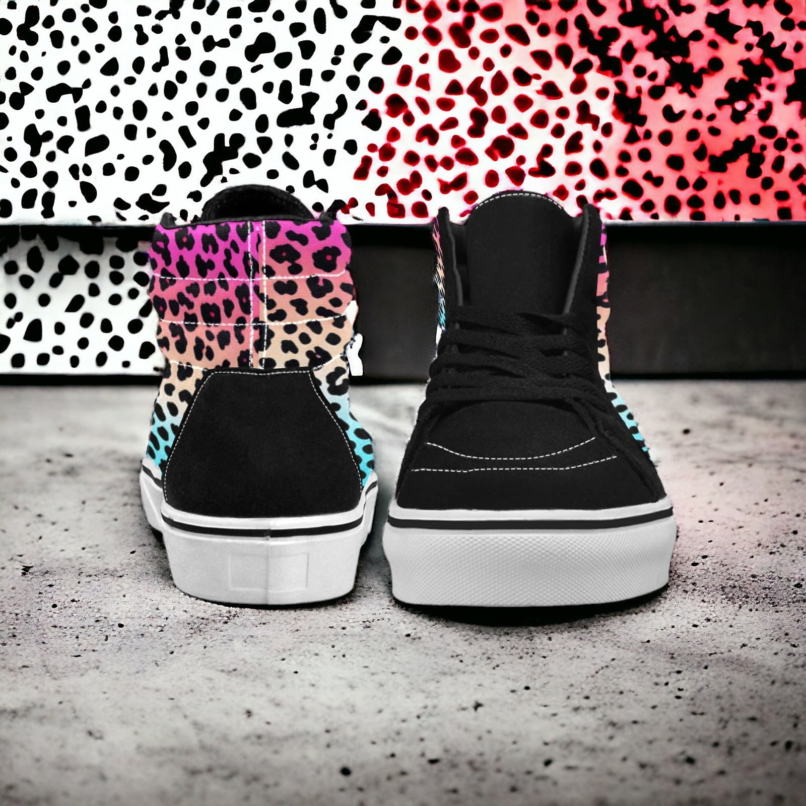 Cherry Blossom Navy Indigo Vivid WOMEN Bold Art - Freaky Shoes | Custom Art Sneakers