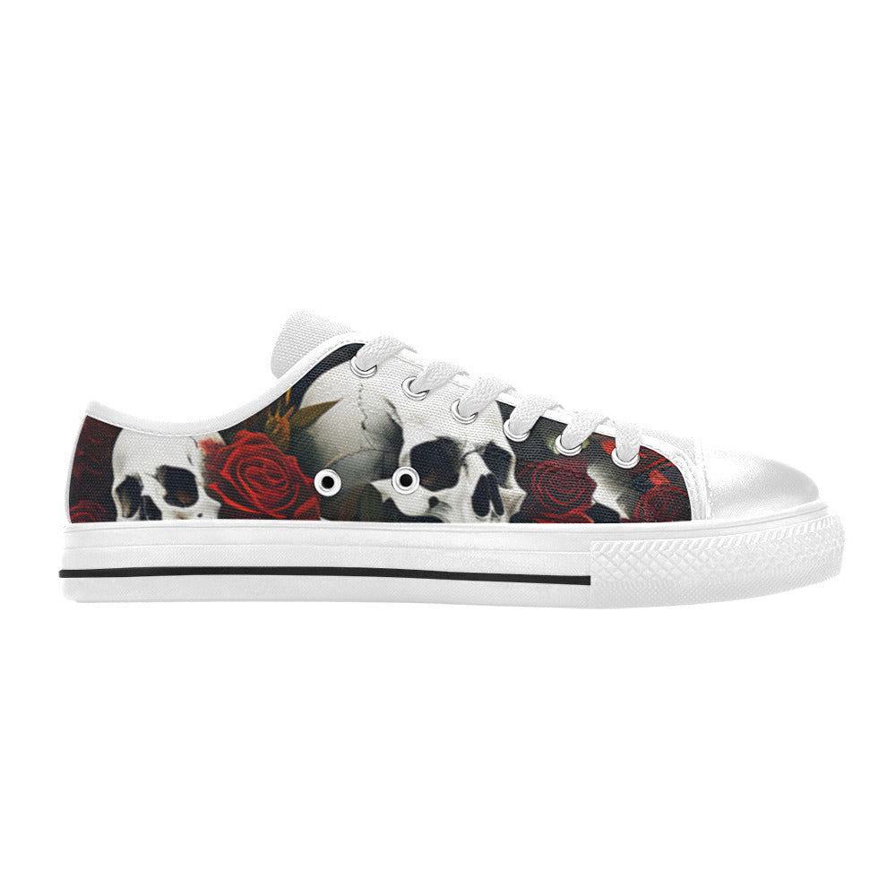 MEN'S Rose Skulls Dark 6 Canvas Cottagecore Custom Shoes