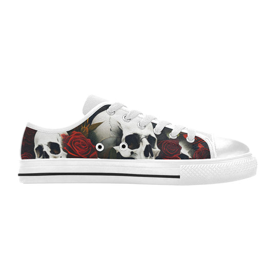 MEN'S Rose Skulls Dark 6 Canvas Cottagecore Custom Shoes