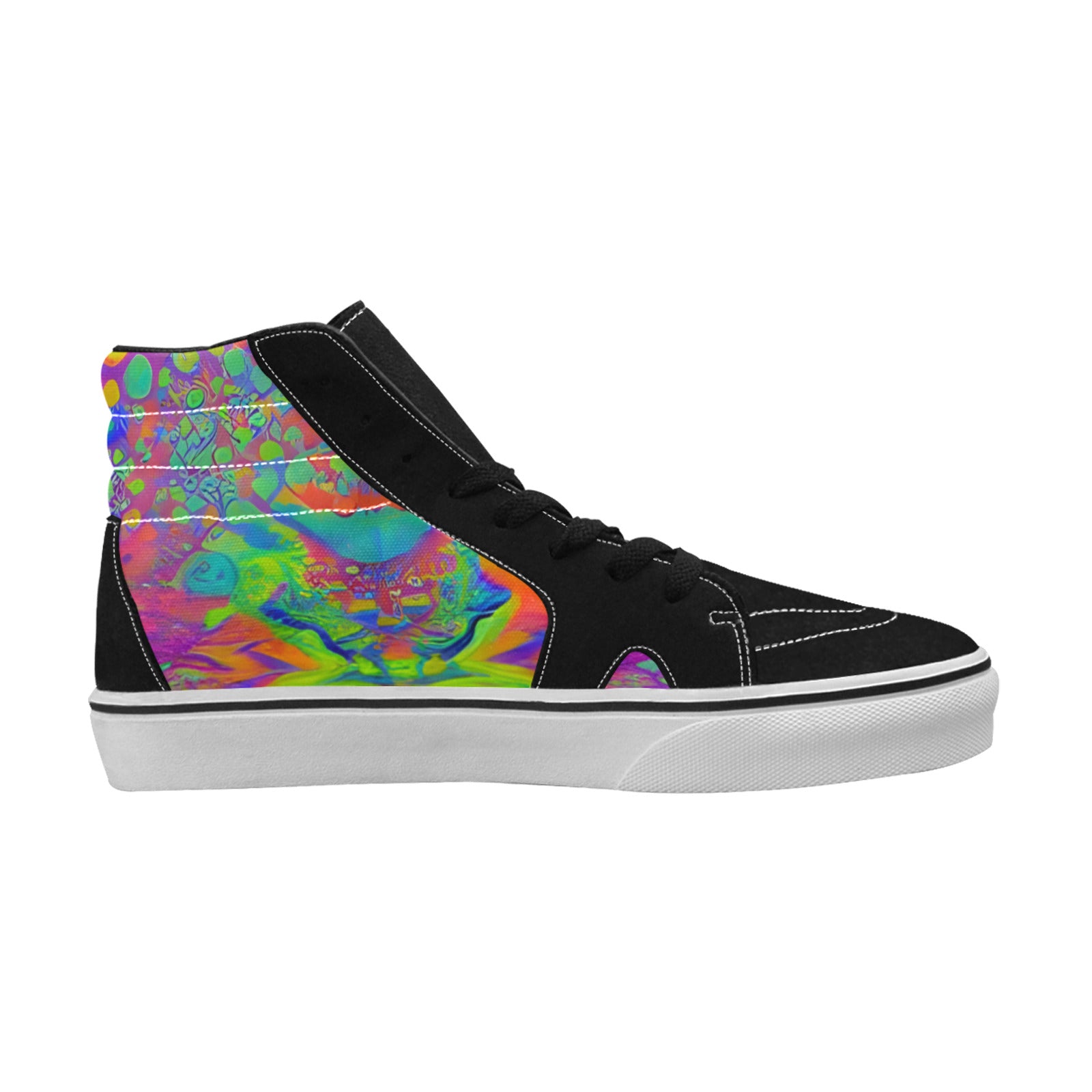 WOMEN'S Acid Bath High Top Skateboarding Vibrant Chaos Custom Sneakers