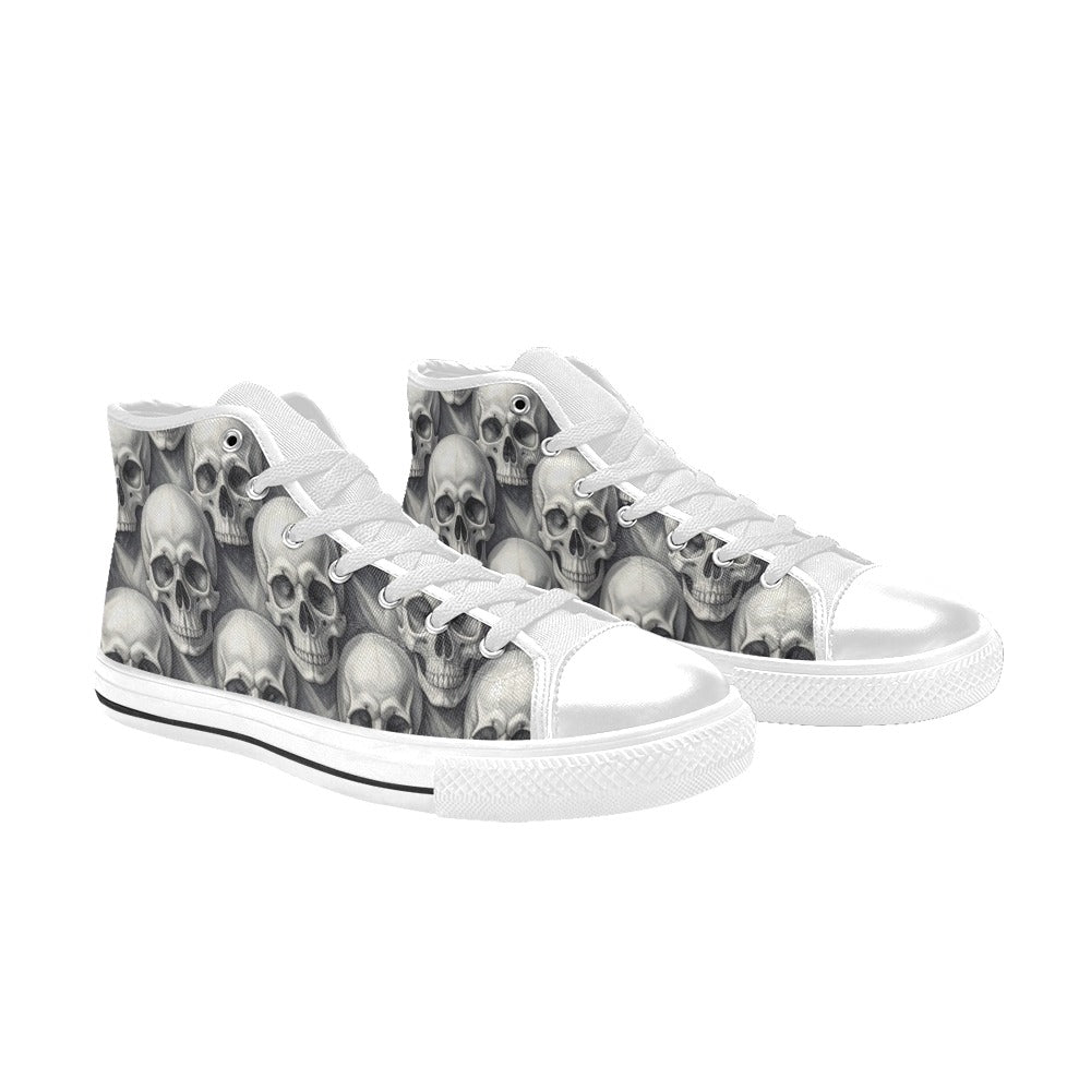 Art Skull Gothic Dark Men's High Top Canvas Shoes | Freaky Shoes®