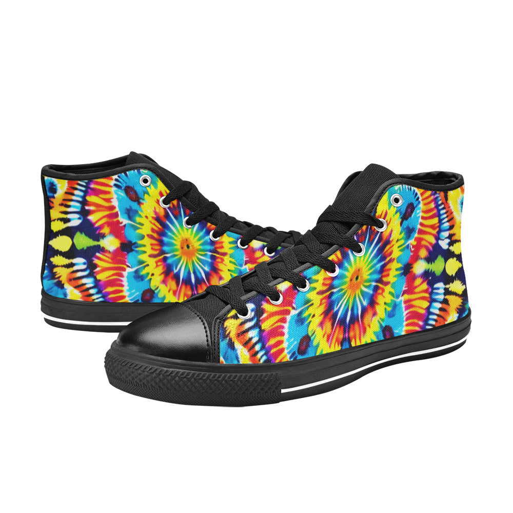 WOMEN'S Tie Dye Art High Top Canvas Cottagecore Sneakers