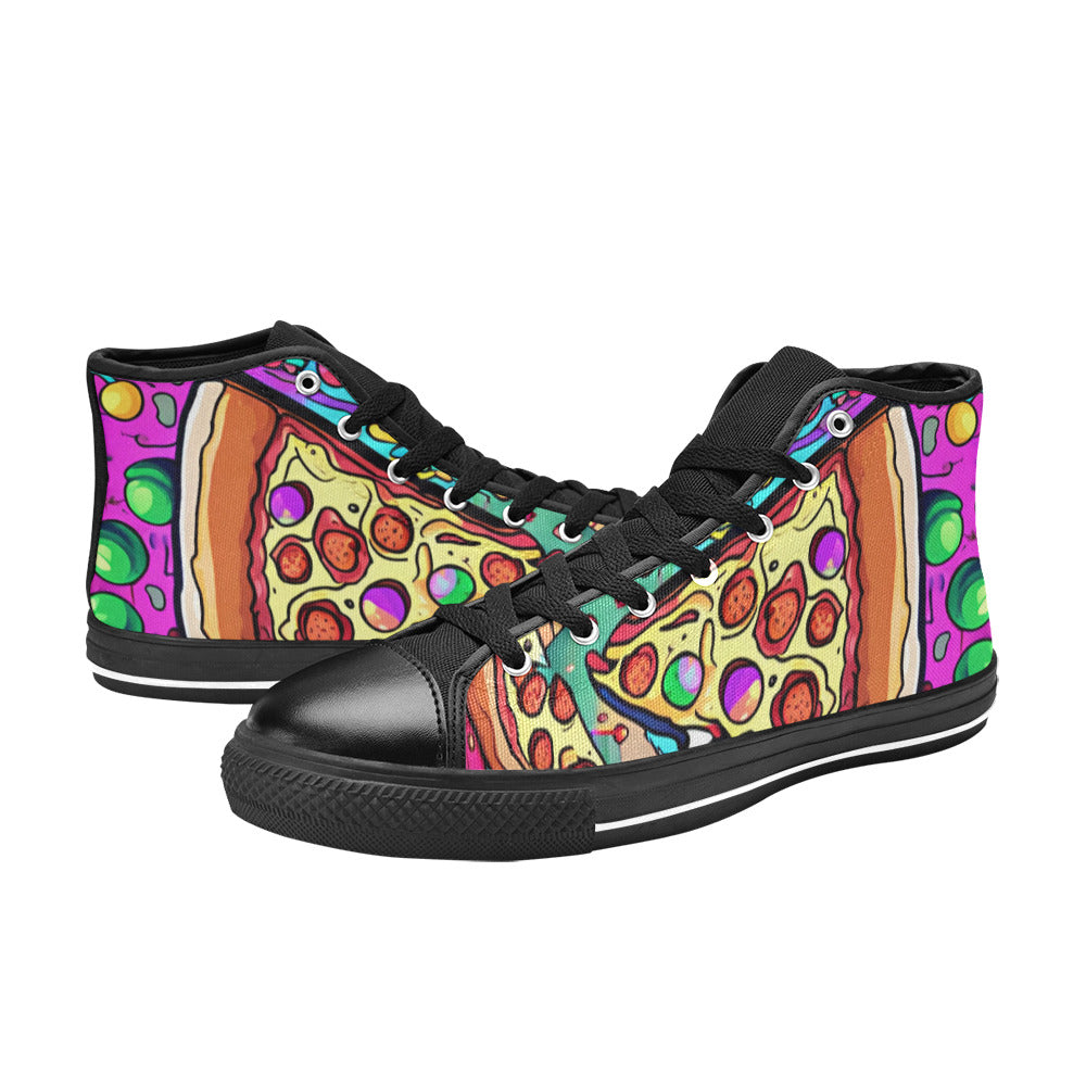 MEN'S Pizza Fantasy Artwork Design High Top Canvas Y2K Custom Sneakers