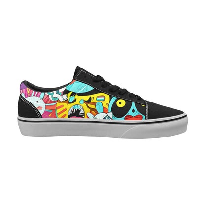 MEN'S Crazy Illustrations 2 Low Top Skateboarding Aesthetic Custom Shoes