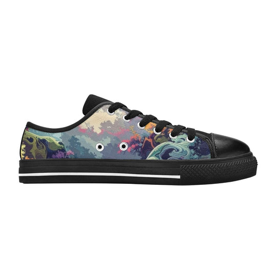 KIDS' Camo Design 1 Low Top Canvas Neon Fantasy Sneakers