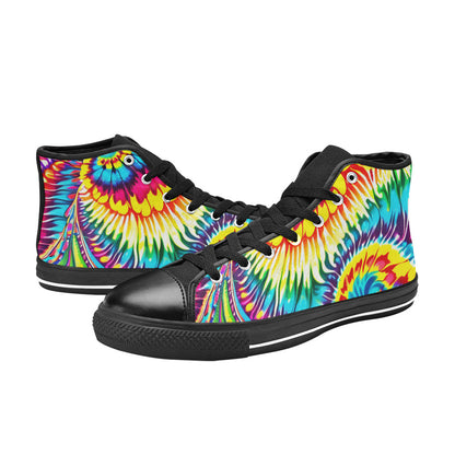 MEN'S Tie Dye Twist Men’S High Top Canvas Neon Fantasy Custom Shoes