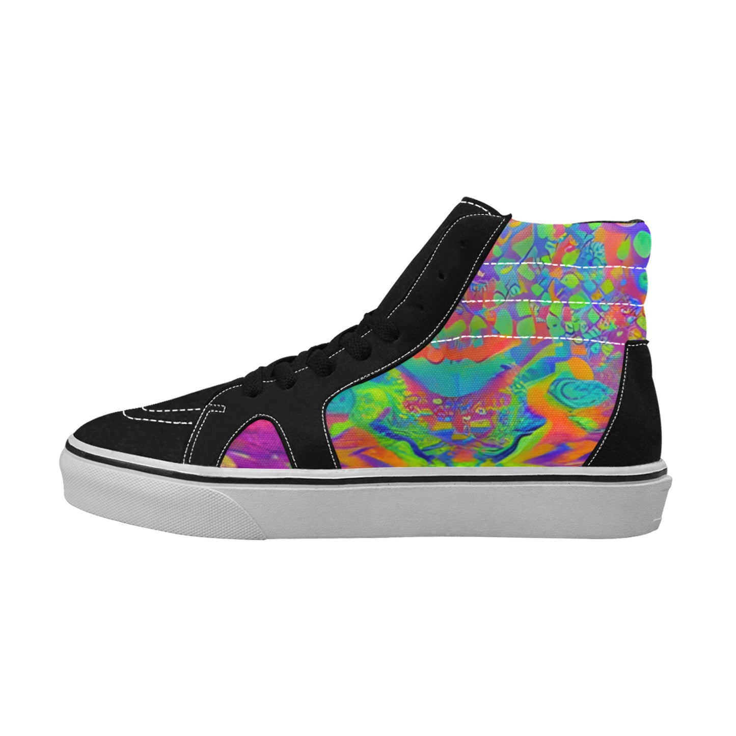 WOMEN'S Acid Bath High Top Skateboarding Vibrant Chaos Custom Sneakers
