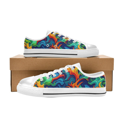 KIDS' Psychedelic Camo Rhythm Low Top Canvas Vivid Sneakers