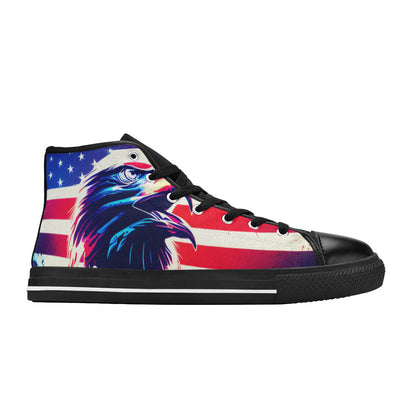WOMEN'S Patriotic Eagle High Top Canvas Dreamcore Custom Sneakers