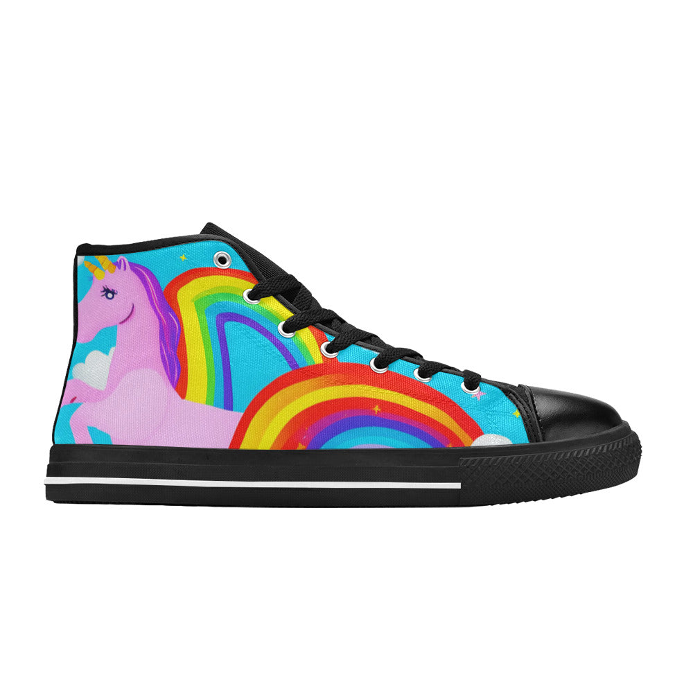 WOMEN'S Unicorn Rainbows Art High Top Canvas Y2K Sneakers
