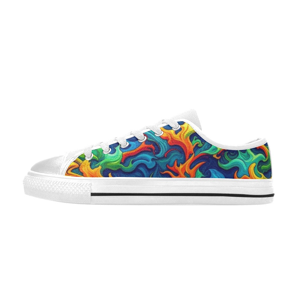 KIDS' Psychedelic Camo Rhythm Low Top Canvas Vivid Sneakers