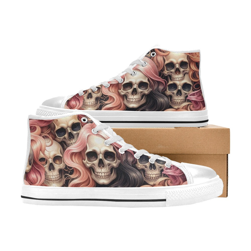 WOMEN'S Dark Feminine Flowing Hair High Top Canvas Y2K Sneakers