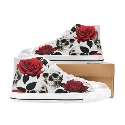MEN'S Skulls Roses Deluxe 5 High Top Canvas Dark Academia Sneakers