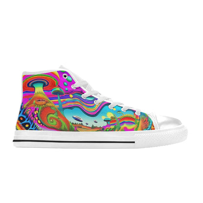 MEN'S Trippy World Art 36 High Top Canvas Dark Academia Shoes