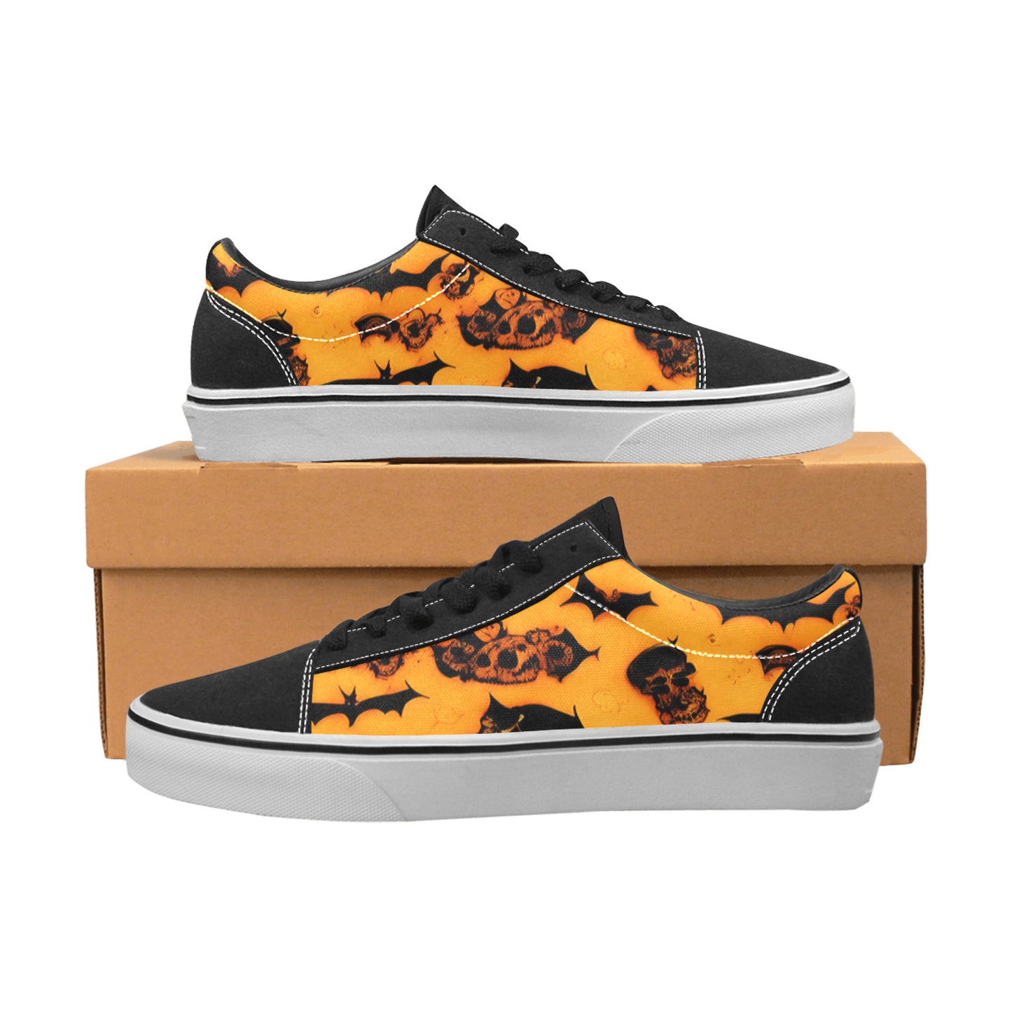 WOMEN'S Halloween Art 2 Low Top Skateboarding Surreal Custom Shoes