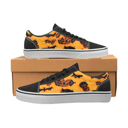 WOMEN'S Halloween Art 2 Low Top Skateboarding Surreal Custom Shoes
