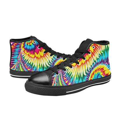 WOMEN'S Tie Dye Twist High Top Canvas Dreamcore Custom Shoes
