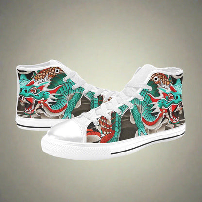 Cherry Blossom White Gold Custom MEN Bold Art - Freaky Shoes | Custom Art Sneakers