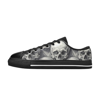 KIDS' Hyper Realistic Skull Low Top Canvas Aesthetic Shoes