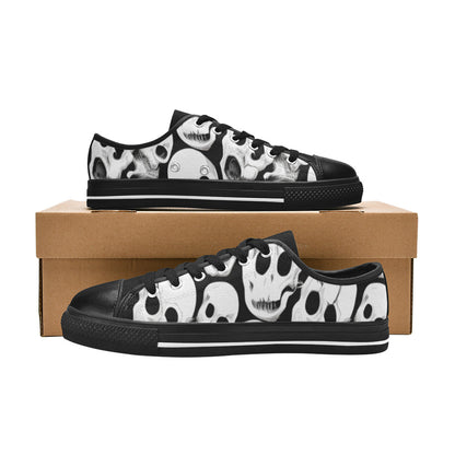 MEN'S Cc Skulls One Color Canvas Grunge Custom Sneakers