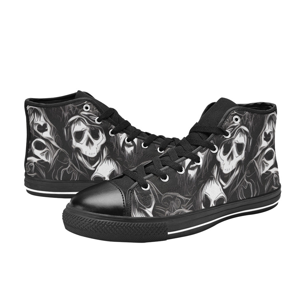 WOMEN'S Cc Skulls Ghosts High Top Canvas Grunge Shoes
