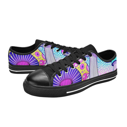 WOMEN'S Magic Mushrooms Art 2 Canvas Grunge Shoes