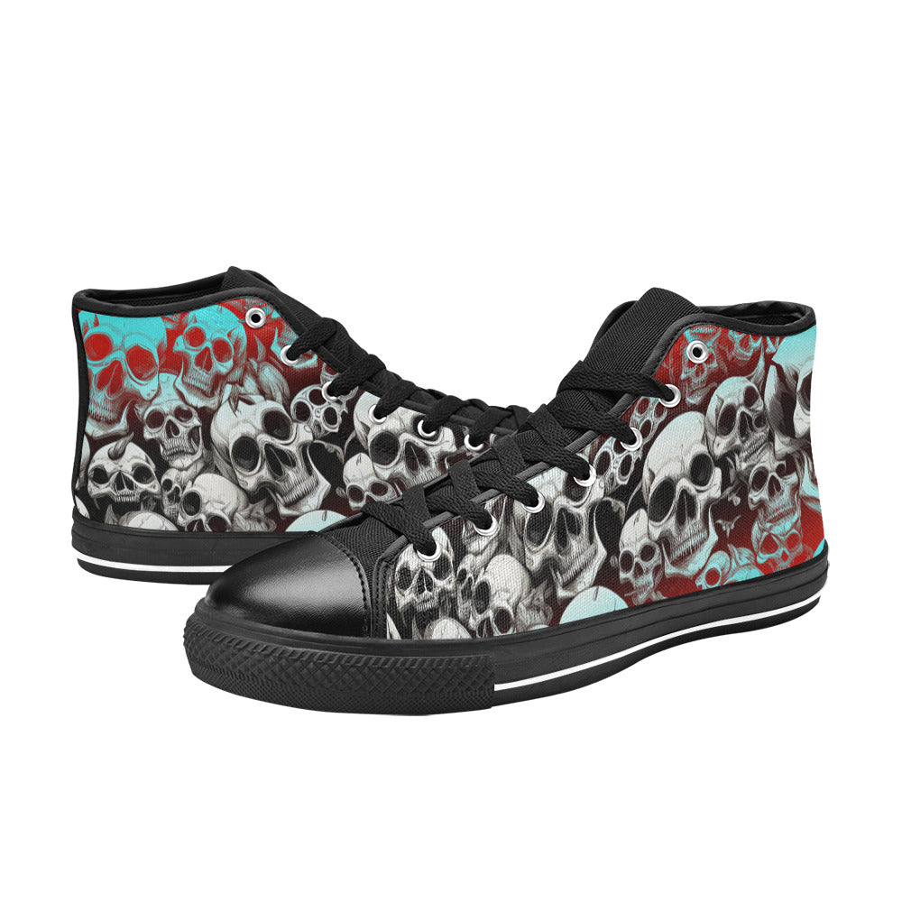 MEN'S Skulls Mania Colors Men’S High Top Canvas Surreal Custom Shoes