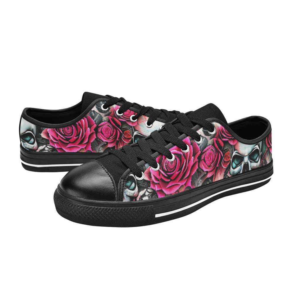 MEN'S Skulls Roses Deluxe 2 Canvas Surreal Custom Sneakers