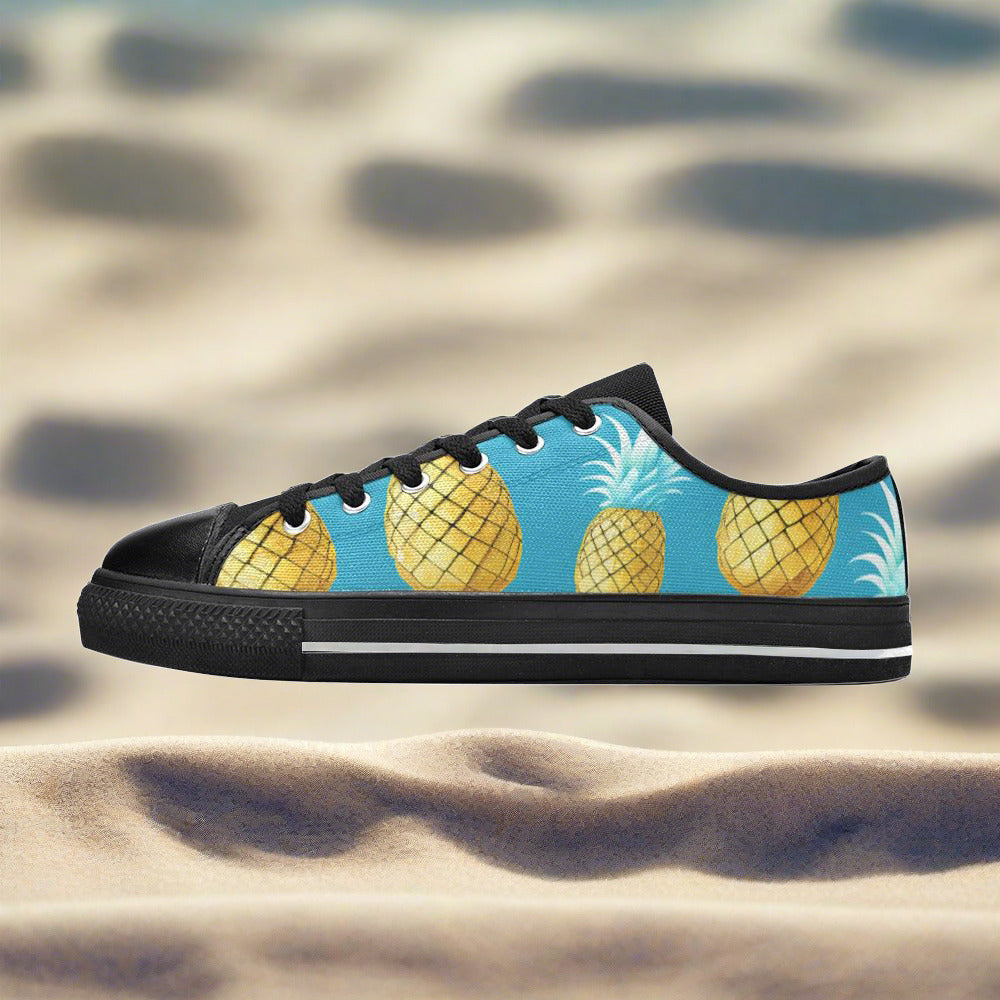 Cherry Blossom Blue Gold Custom MEN Bold Art - Freaky Shoes | Custom Art Sneakers