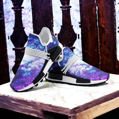 Galaxy Art custom high-top canvas shoes — wearable art by Freaky Shoes
