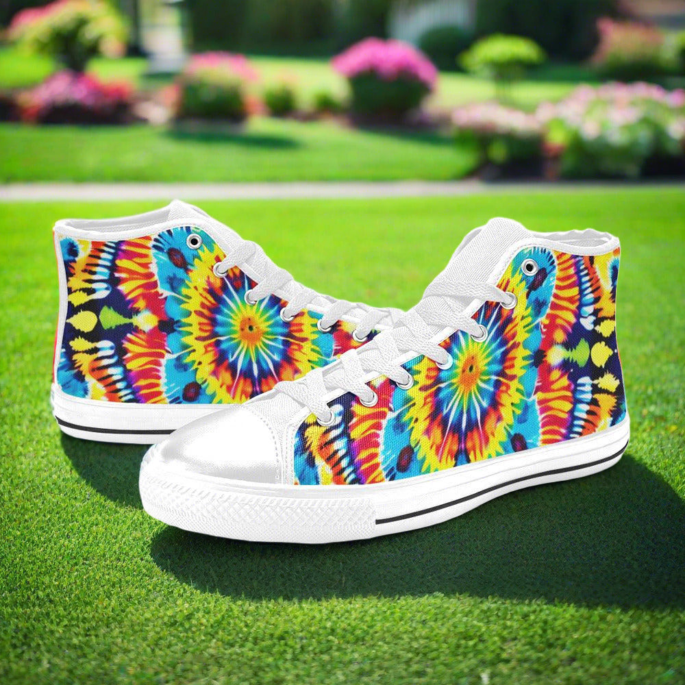 Butterfly Rainbow Red Gold Custom MEN Bold Art - Freaky Shoes | Custom Art Sneakers