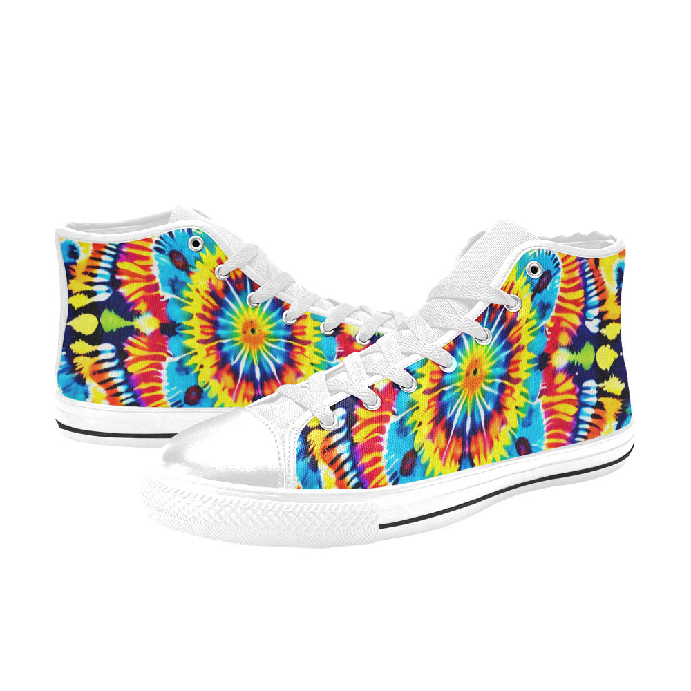 MEN'S Tie Dye Art Men’S High Top Canvas Surreal Custom Shoes