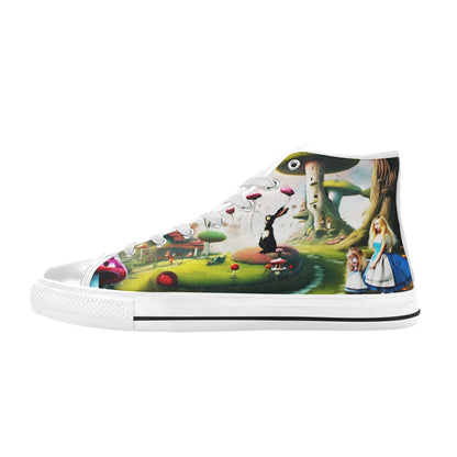 MEN'S Freaky World Wonderland Distorted High Top Canvas Grunge Sneakers