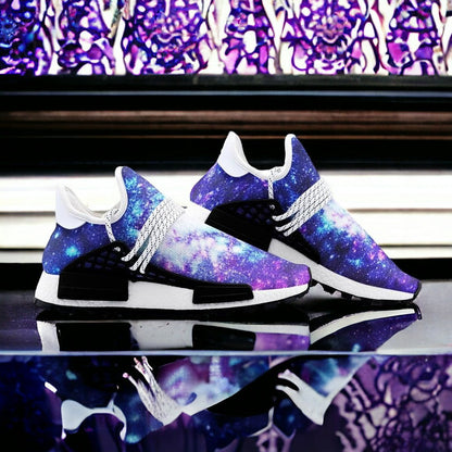 Galaxy Art high-top canvas shoes, custom full-wrap printed design — Freaky Shoes