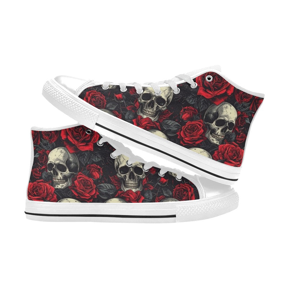 WOMEN'S Skull And Roses High Top Canvas Y2K Sneakers
