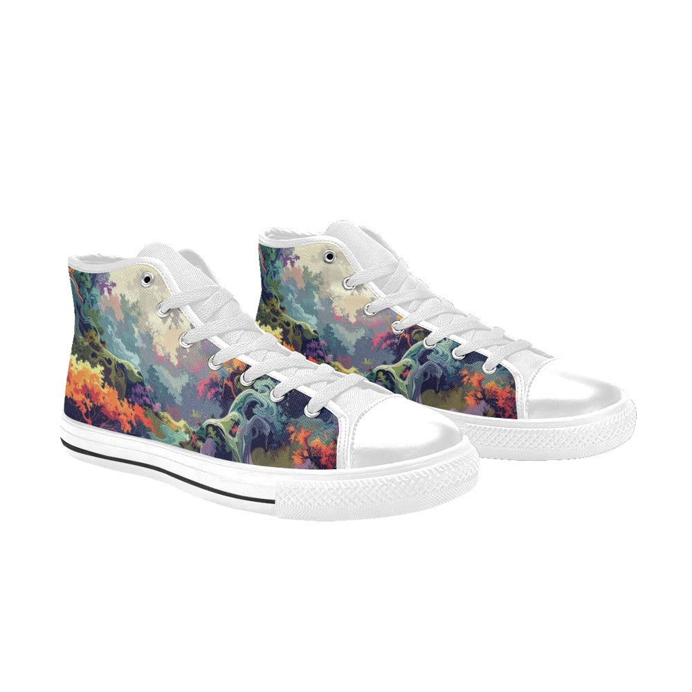 Camo Design 1 Kids' High Top Canvas Shoes