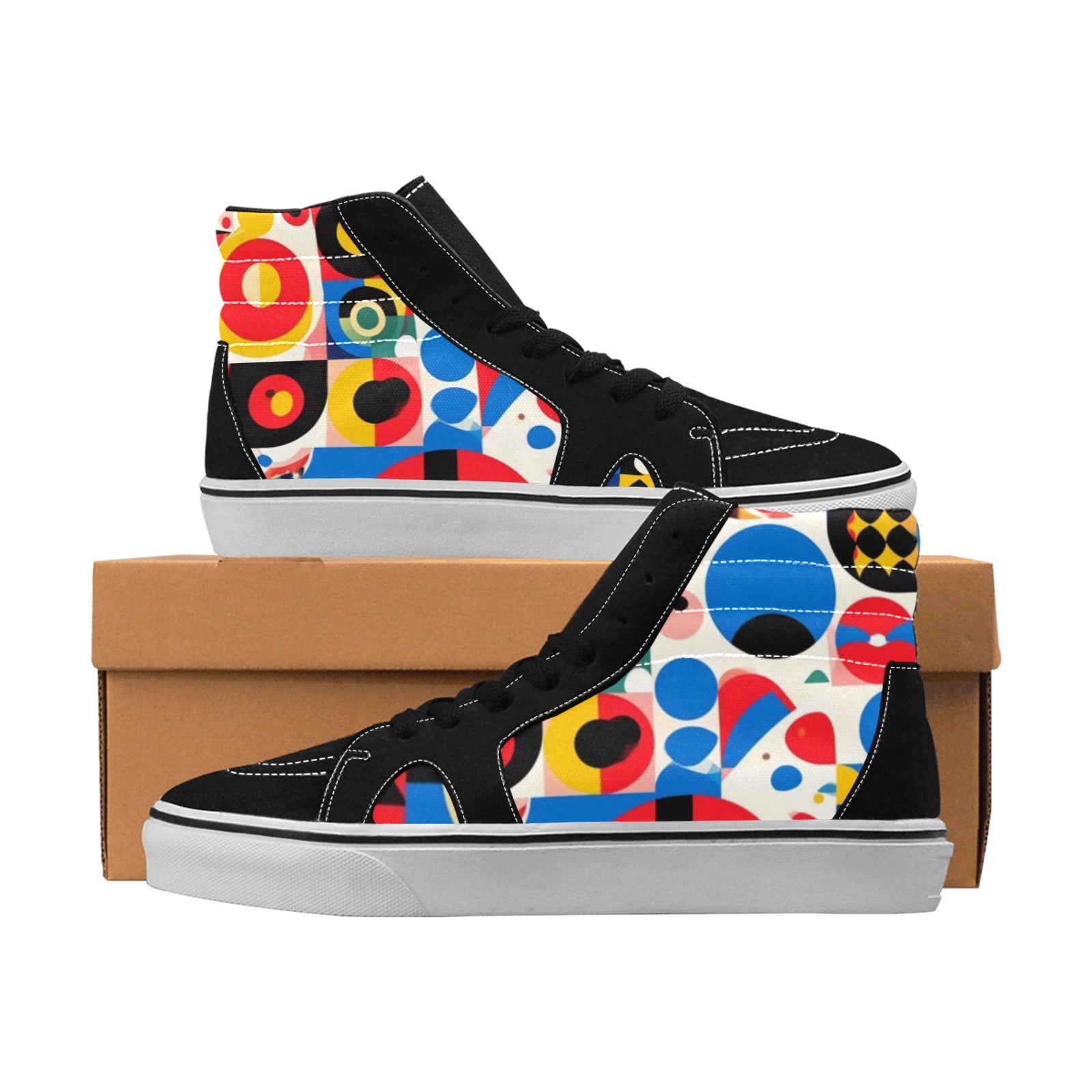 MEN'S 1960S Mod Cartoon Art High Top Skateboarding Neon Fantasy Shoes