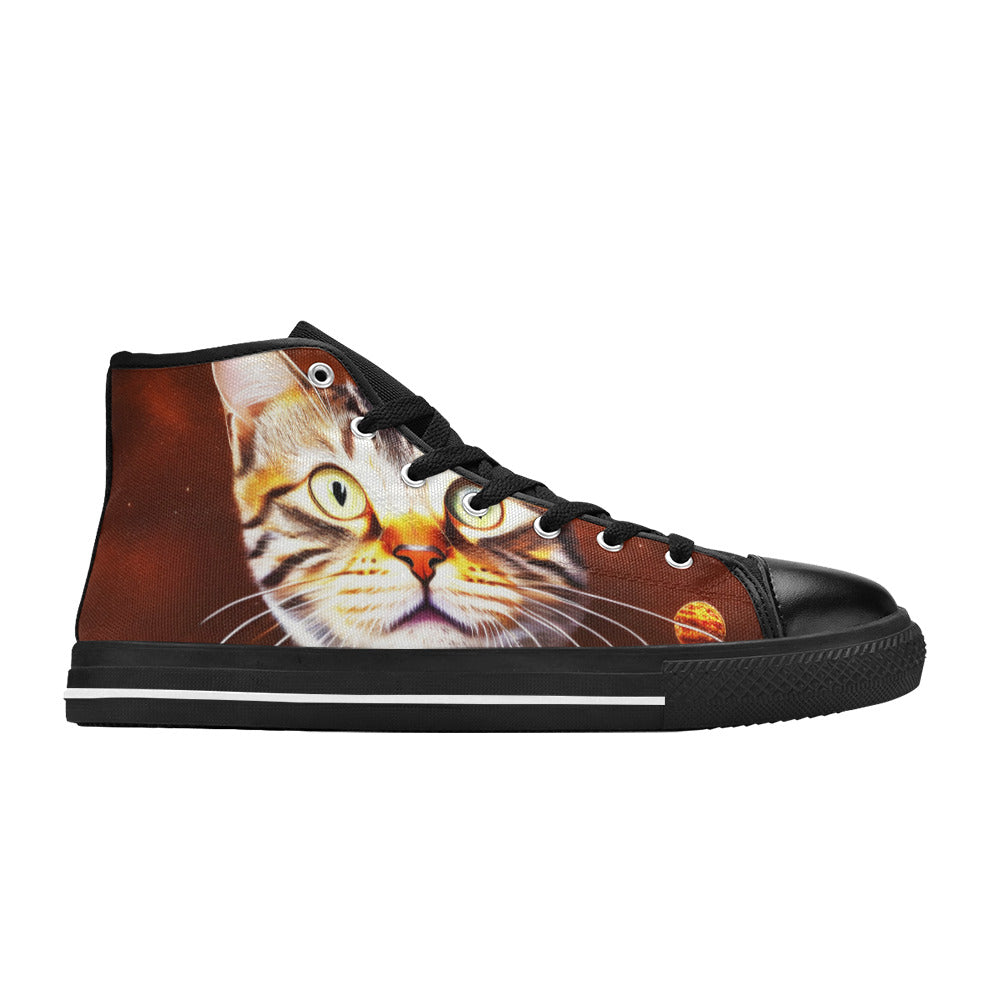 MEN'S Cc Pizza Cat Art High Top Canvas Grunge Shoes