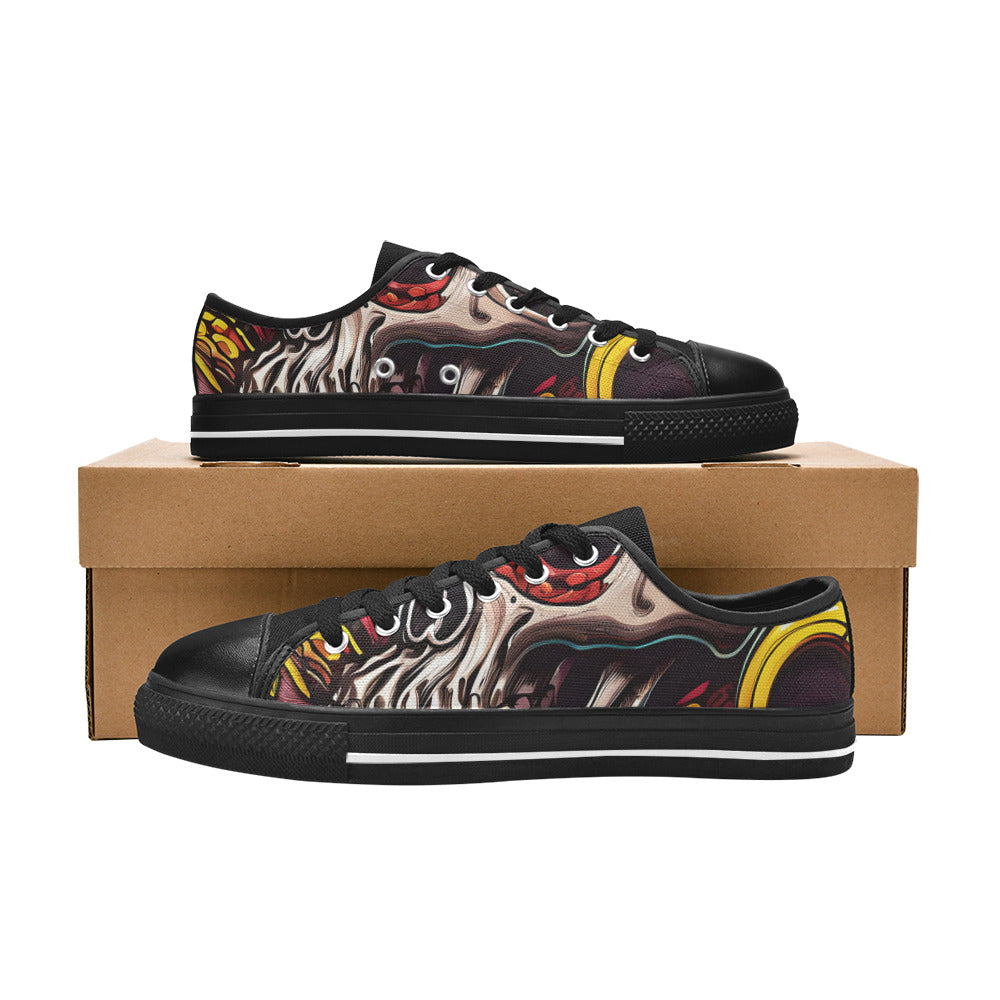 MEN'S Tentacles Skull 2 Canvas Dark Academia Custom Shoes
