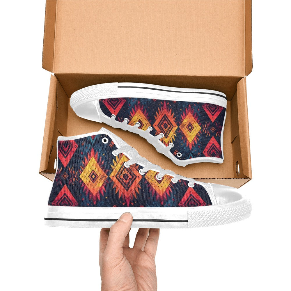 Wild Tribal Ripple 2 Kids' High Top Canvas Shoes