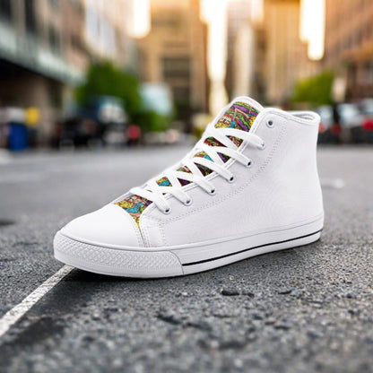 Freaky Shoes® Freestyle Art Printed Tongue Unisex High Top Canvas Shoes - Freaky Shoes®