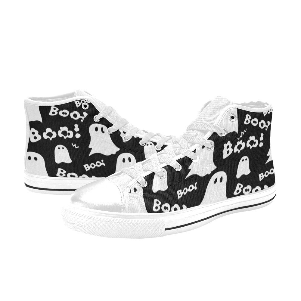 WOMEN'S Boo Halloween Ghosts High Top Canvas Dreamcore Custom Shoes