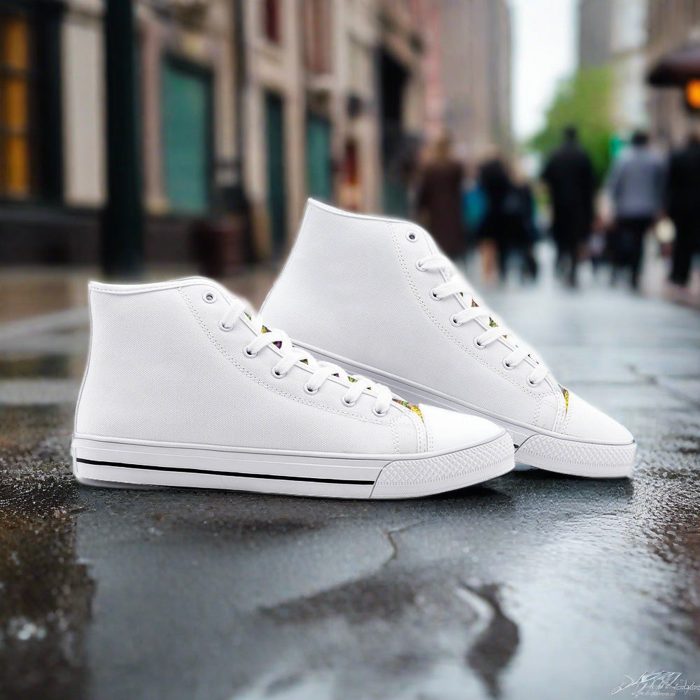 Freaky Shoes® Freestyle Art Printed Tongue Unisex High Top Canvas Shoes - Freaky Shoes®