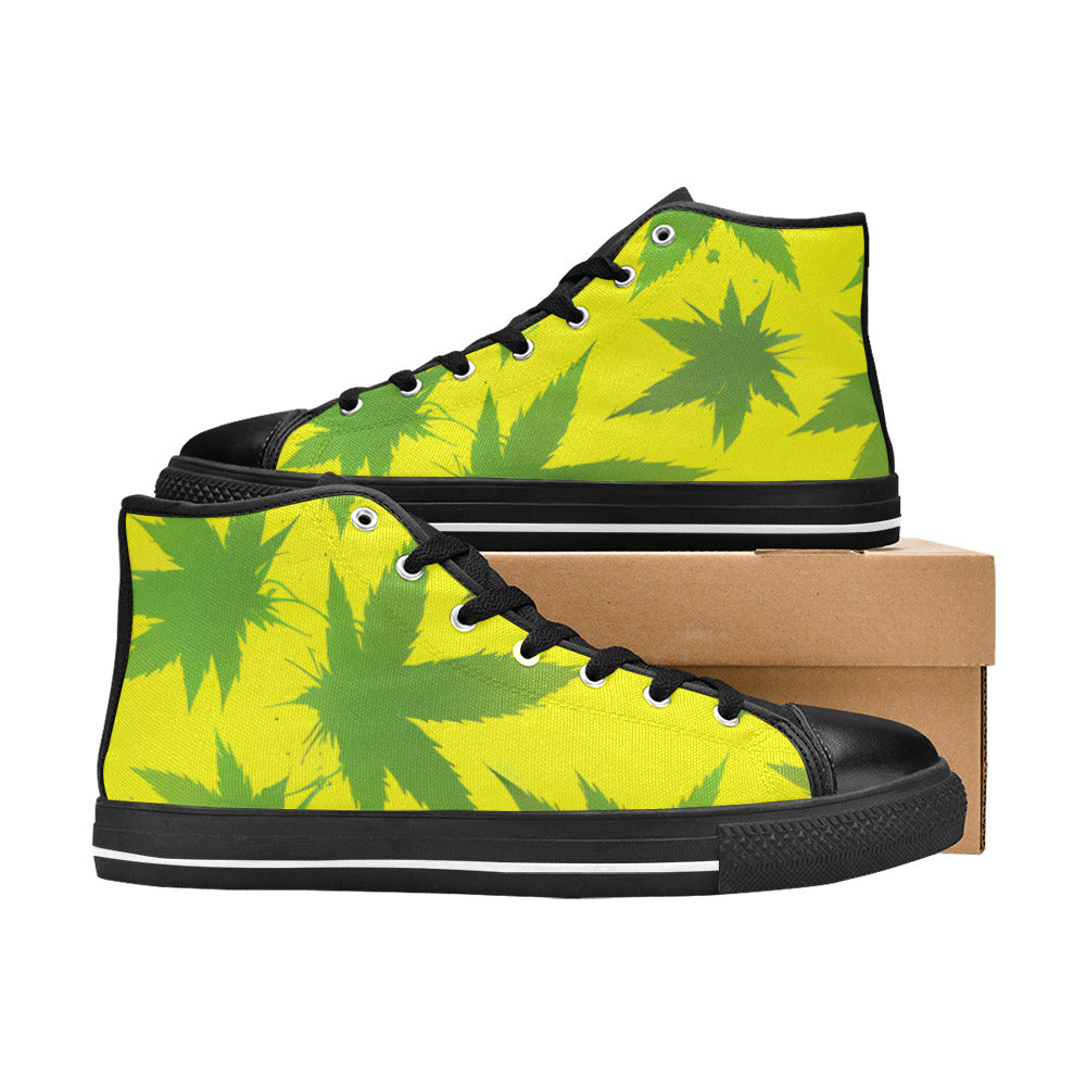 WOMEN'S Cc Weed Art High Top Canvas Neon Fantasy Shoes