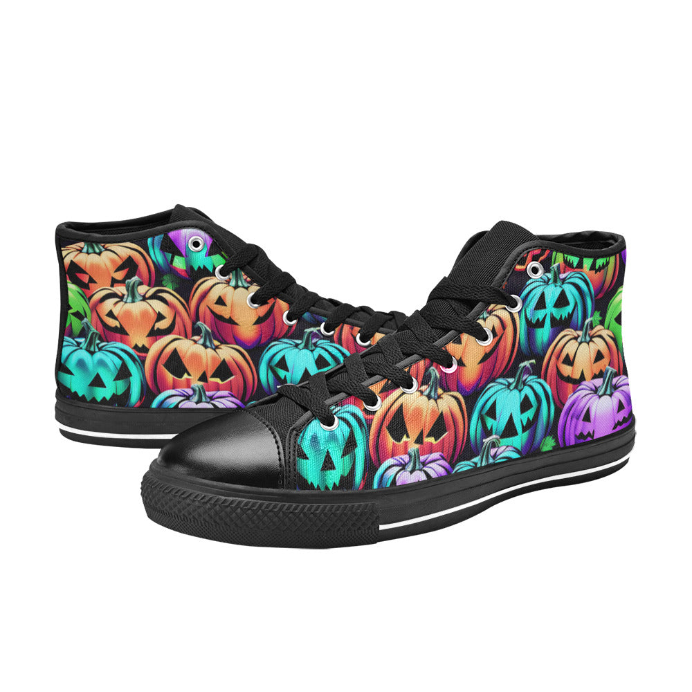 MEN'S Halloween Art 4 Men’S High Top Canvas Neon Fantasy Custom Sneakers