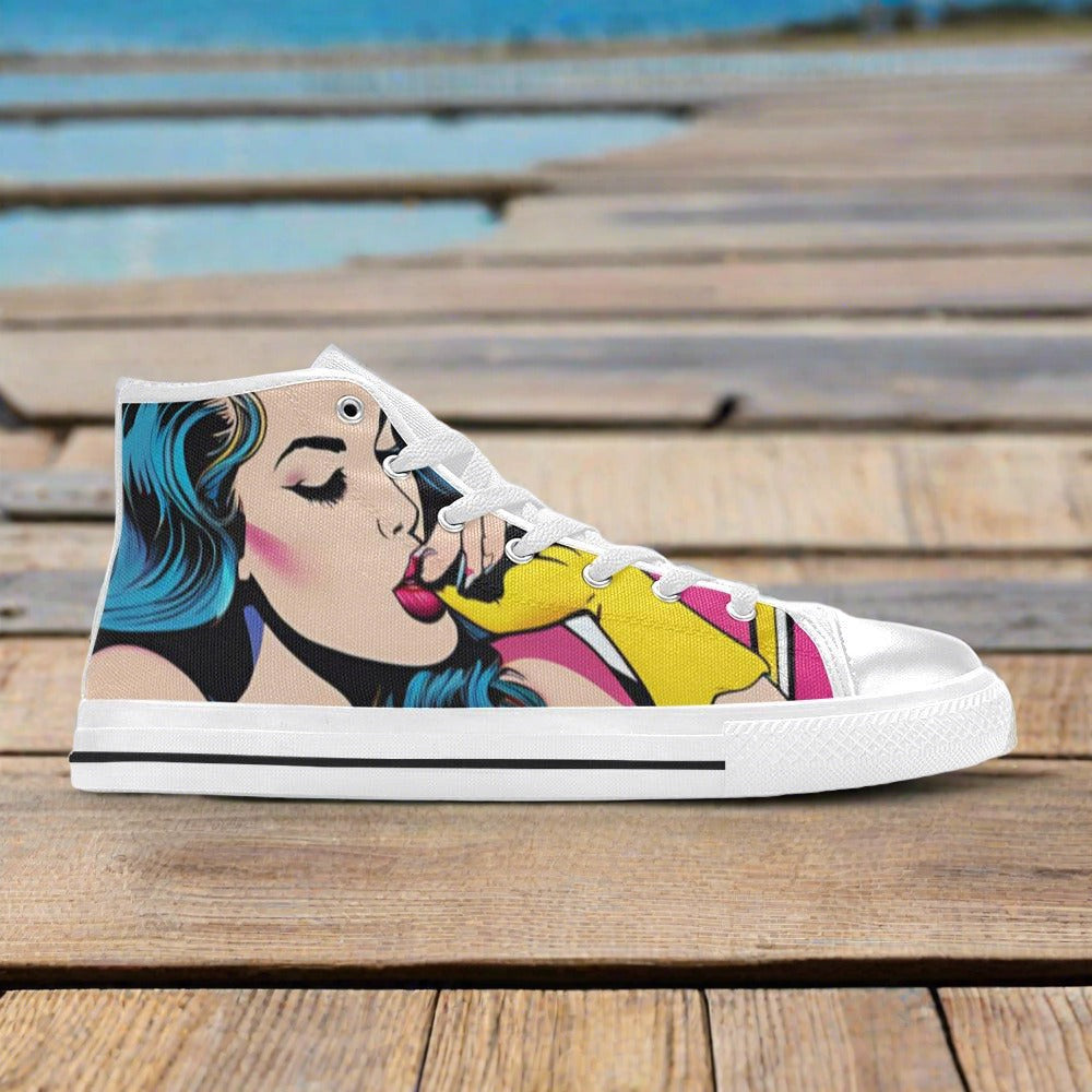 Wolf Pastel Soft Unique Bold Art - Freaky Shoes | Custom Art Sneakers