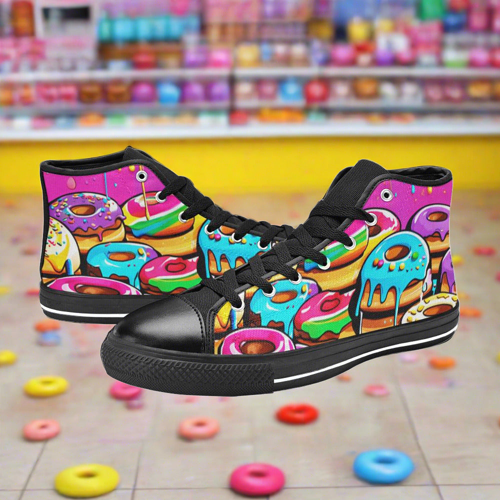 Aztec Orange Black Wearable WOMEN Bold Art - Freaky Shoes | Custom Art Sneakers